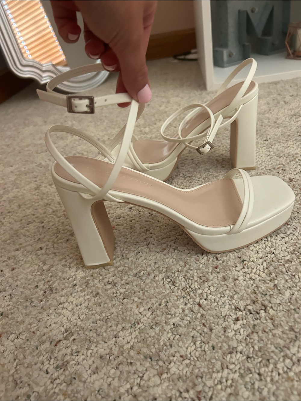 Princess Polly White Strappy Block Heel Sandals - Picture 3 of 4